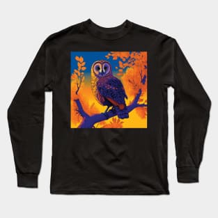 Stunning copper and blue barn owl Long Sleeve T-Shirt